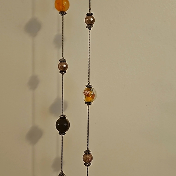 Gemstone, Glass Beads, Sterling Silver Metal Beads, Sterling Silver, Long 76 In. - Picture 8 of 9